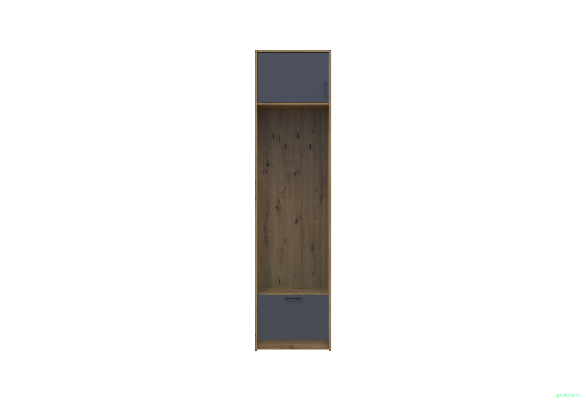 Изображение 4 - Пенал-вешалка Doros Ронди с антресолей 60 см Дуб Артизан / Графит