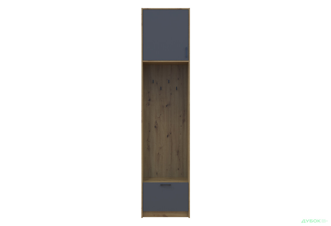 Изображение 4 - Пенал-вешалка Doros Ронди с высокой антресолей 60 см Дуб Артизан / Графит