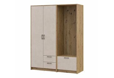 Шкаф для одежды 2 ДСП Doros Ронди с вешалкой 142 см Дуб Артизан / Кашемир