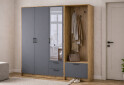 Изображение 2 - Шкаф для одежды 3 ДСП Doros Ронди с вешалкой и зеркалом 181 см Дуб Артизан / Графит