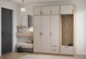 Изображение 2 - Шкаф для одежды 3 ДСП Doros Ронди с вешалкой и антресолью 181 см Дуб Артизан / Кашемир
