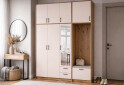 Изображение 2 - Шкаф для одежды 3 ДСП Doros Ронди с вешалкой, зеркалом и высокой антресолью 181 см Дуб Артизан / Кашемир