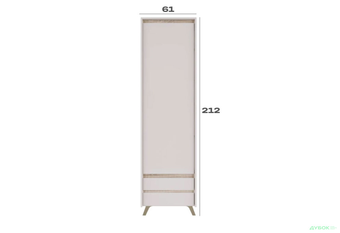 Изображение 3 - Пенал Лаундж / Lounge REG1D2S 62 см, кашемир / дуб сонома