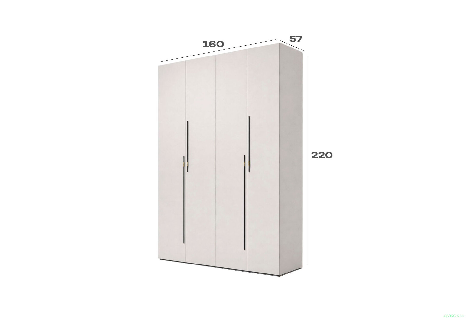 Изображение 3 - Шкаф Спейс четырехдверный 160х220х57 см, кашемир