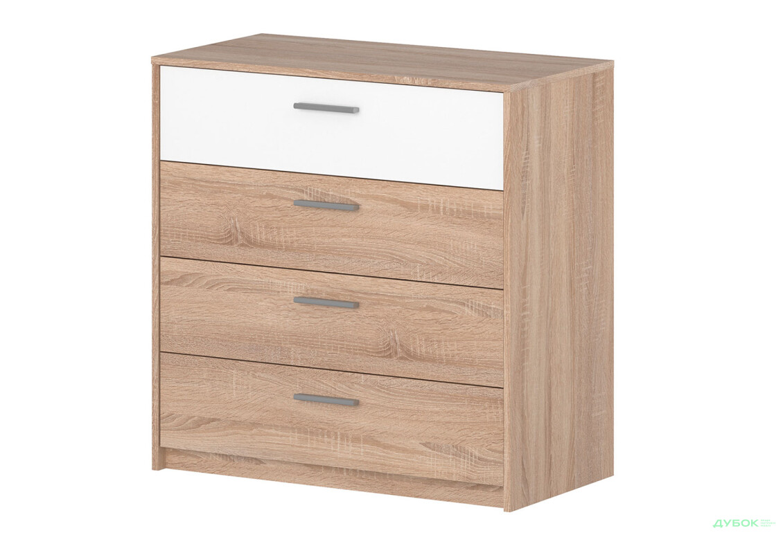 Комод VMV holding Ріко з 4 шухлядами 90 см Дуб сонома/Білий - Зображення 1 Зображення 1 - Комод VMV holding Ріко з 4 шухлядами 90 см Дуб сонома/Білий