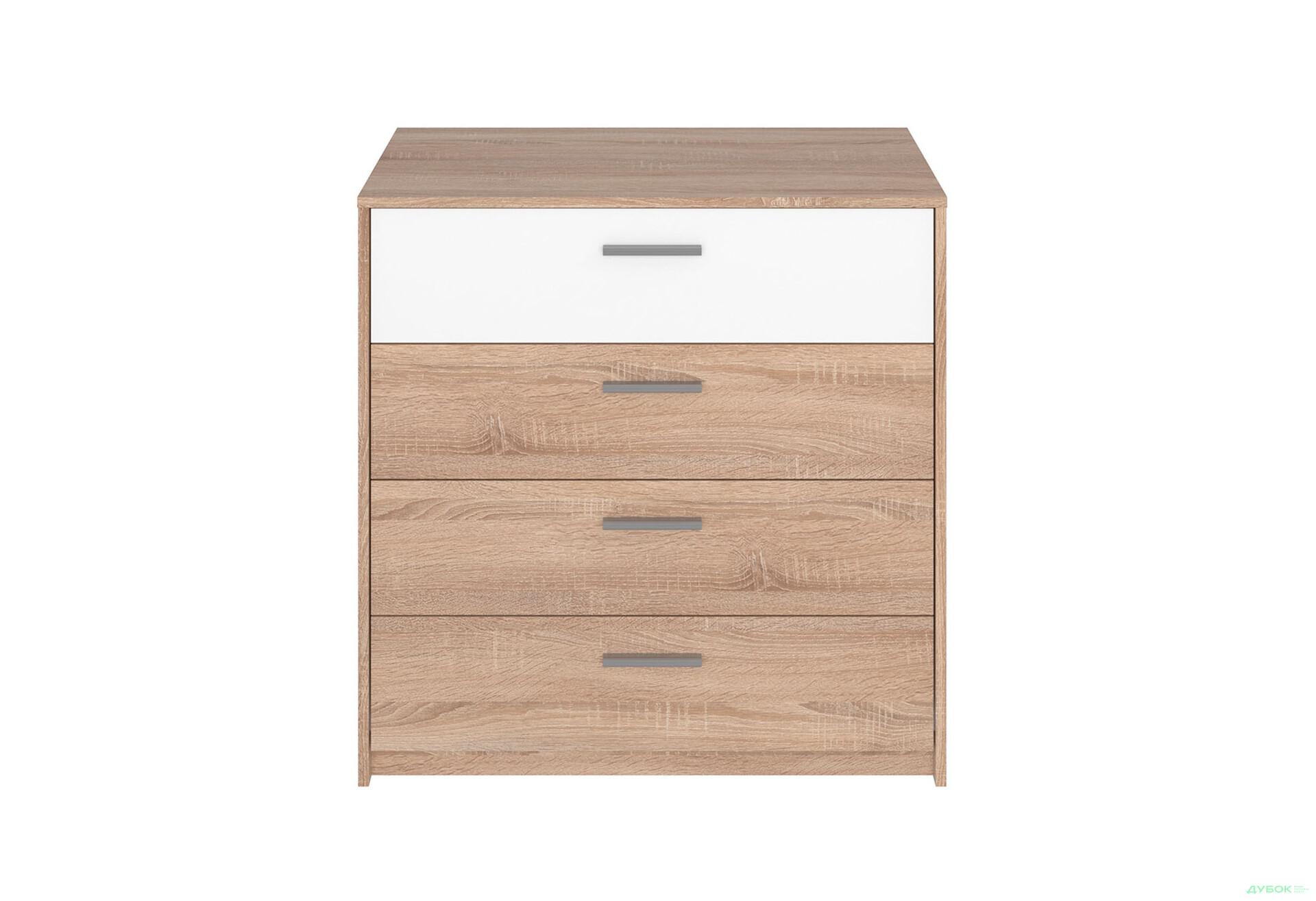 Комод VMV holding Ріко з 4 шухлядами 90 см Дуб сонома/Білий - Зображення 3 Зображення 3 - Комод VMV holding Ріко з 4 шухлядами 90 см Дуб сонома/Білий