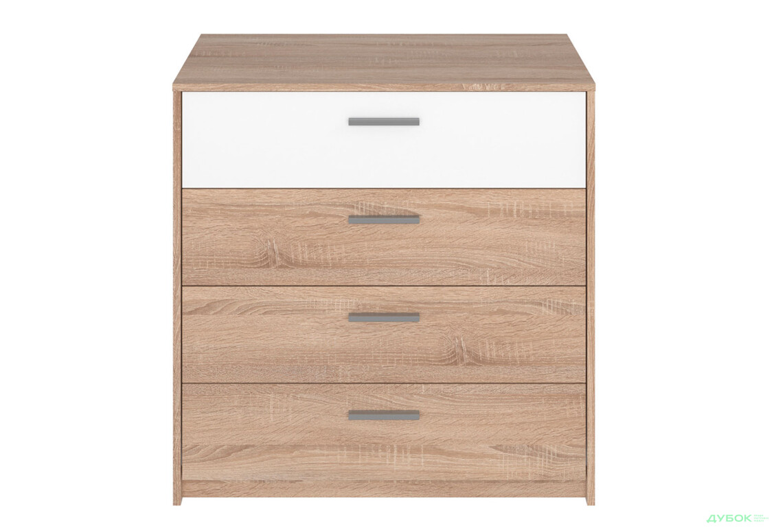 Комод VMV holding Ріко з 4 шухлядами 90 см Дуб сонома/Білий - Зображення 3 Зображення 3 - Комод VMV holding Ріко з 4 шухлядами 90 см Дуб сонома/Білий