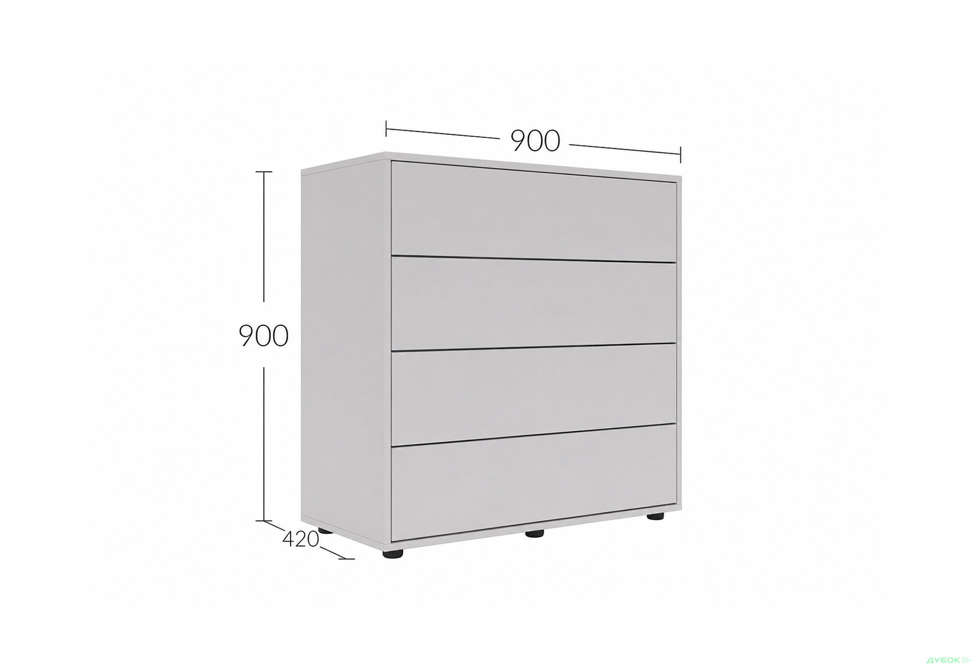 Изображение 5 - Комод Соло 90 4Dr (90х90х42) с 4 ящиками 90 см, кашемир