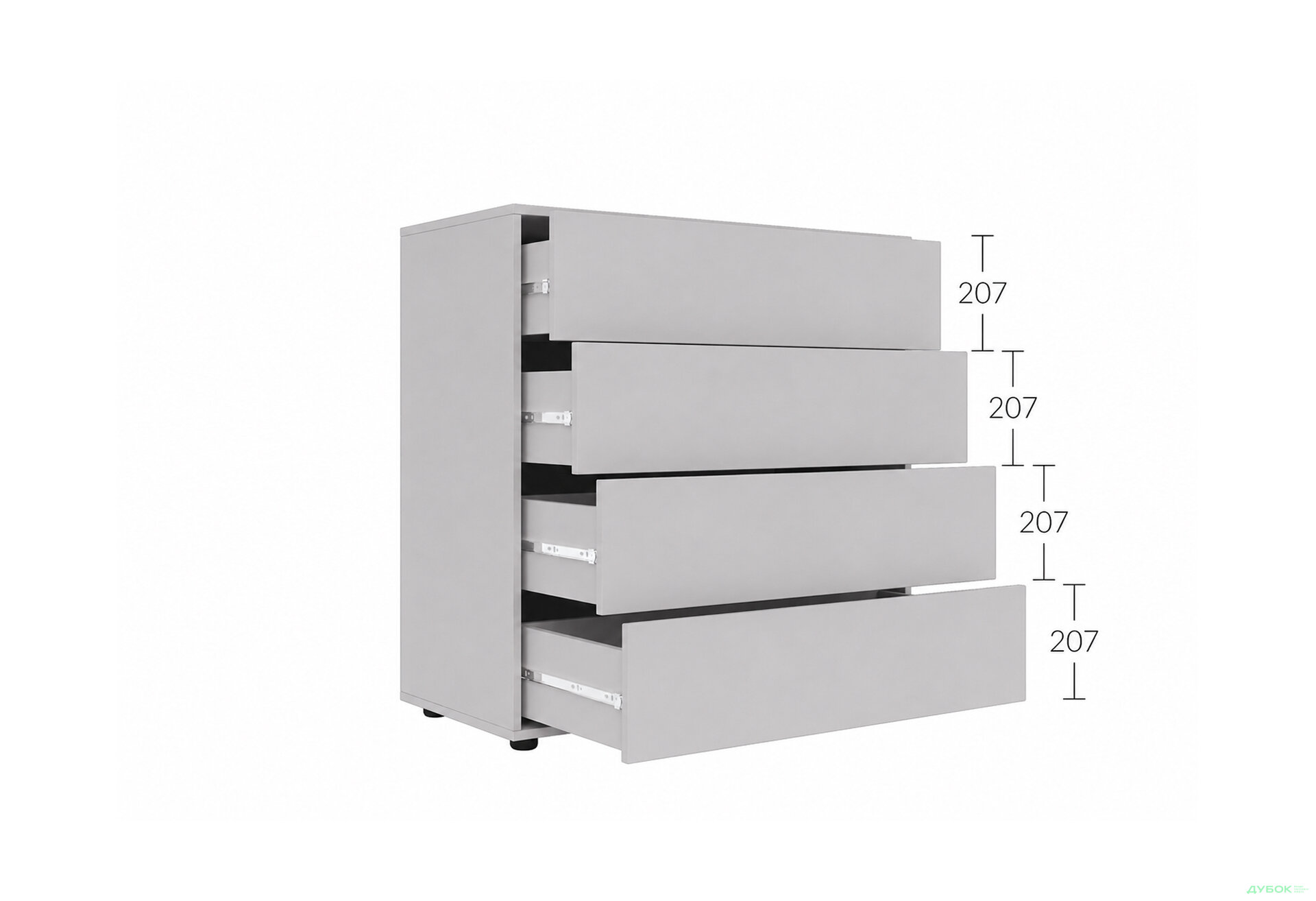 Изображение 6 - Комод Соло 90 4Dr (90х90х42) с 4 ящиками 90 см, кашемир