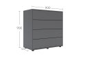 Изображение 5 - Комод Соло 90 4Dr (90х90х42) с 4 ящиками 90 см, графит