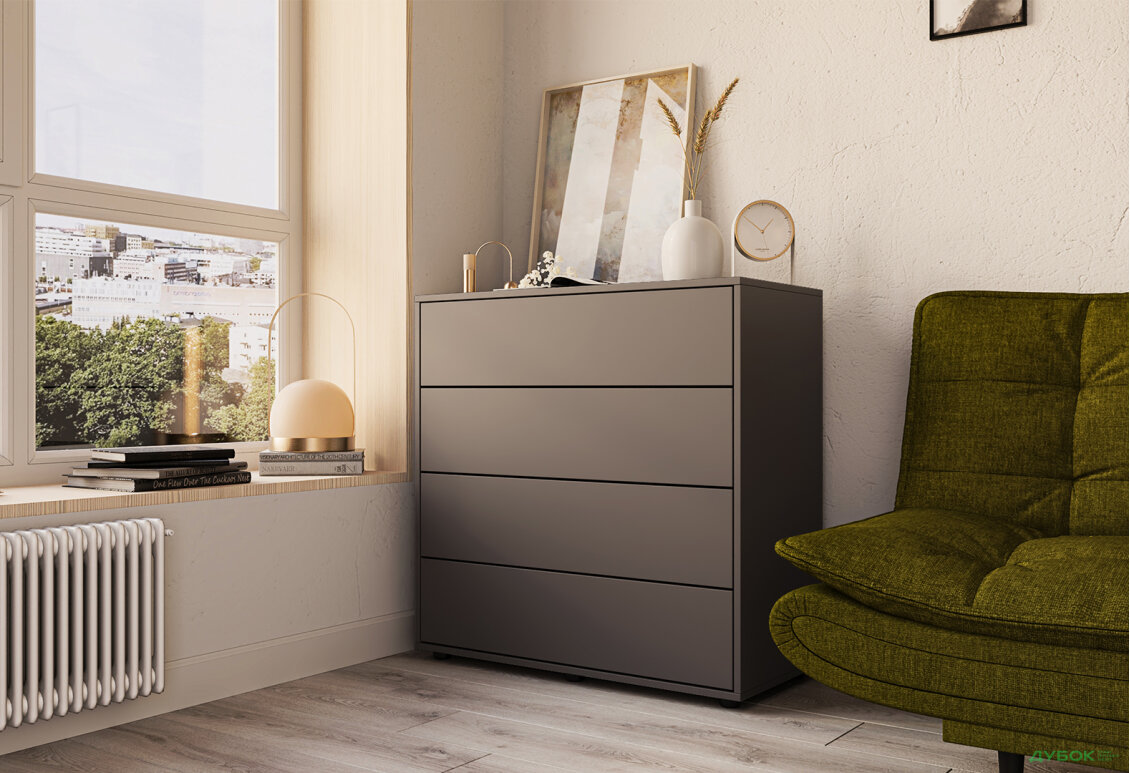 Изображение 4 - Комод Соло 90 4Dr (90х90х42) с 4 ящиками 90 см, графит