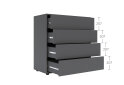 Изображение 6 - Комод Соло 90 4Dr (90х90х42) с 4 ящиками 90 см, графит