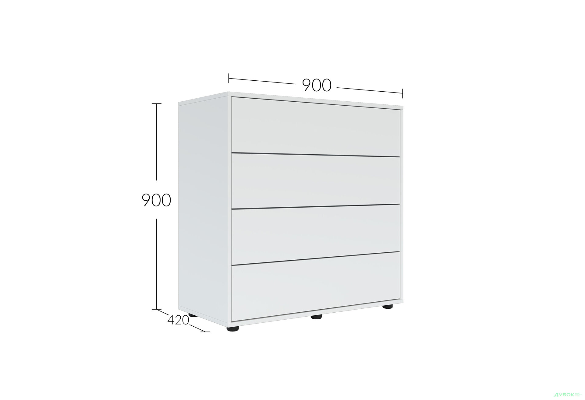 Изображение 5 - Комод Соло 90 4Dr (90х90х42) с 4 ящиками 90 см, нимфея альба