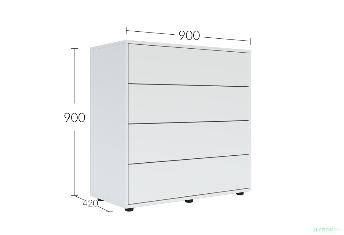 Изображение 5 - Комод Соло 90 4Dr (90х90х42) с 4 ящиками 90 см, нимфея альба
