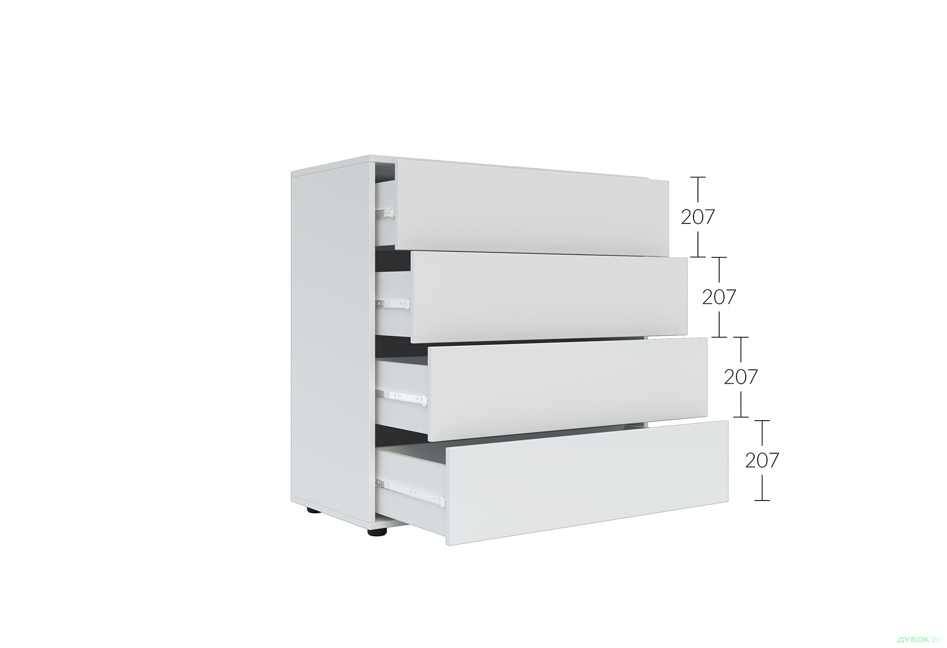 Изображение 6 - Комод Соло 90 4Dr (90х90х42) с 4 ящиками 90 см, нимфея альба