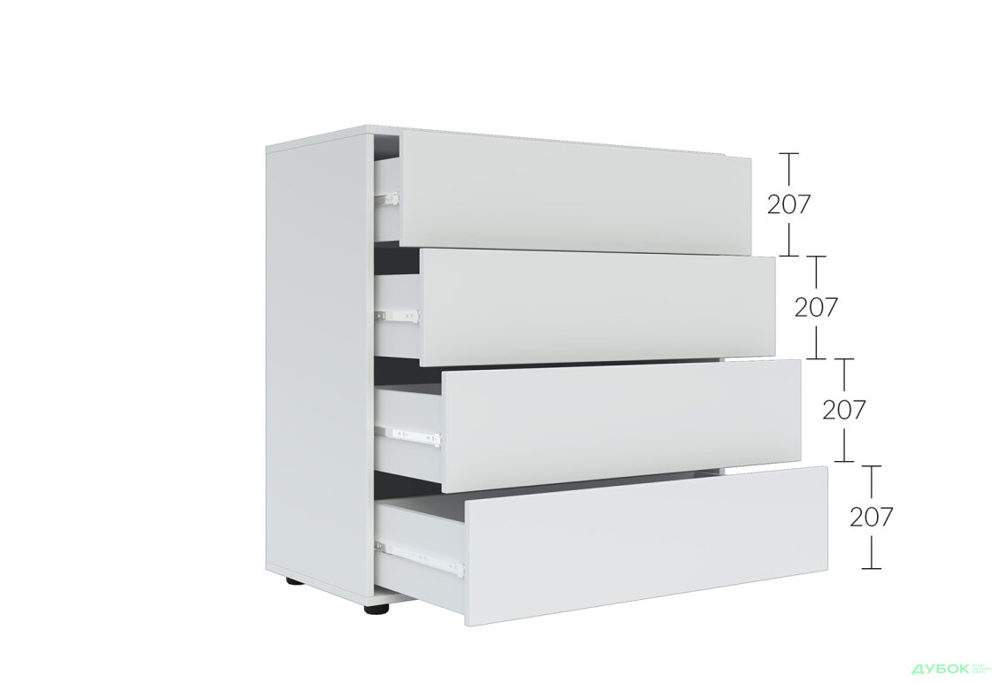 Изображение 6 - Комод Соло 90 4Dr (90х90х42) с 4 ящиками 90 см, нимфея альба