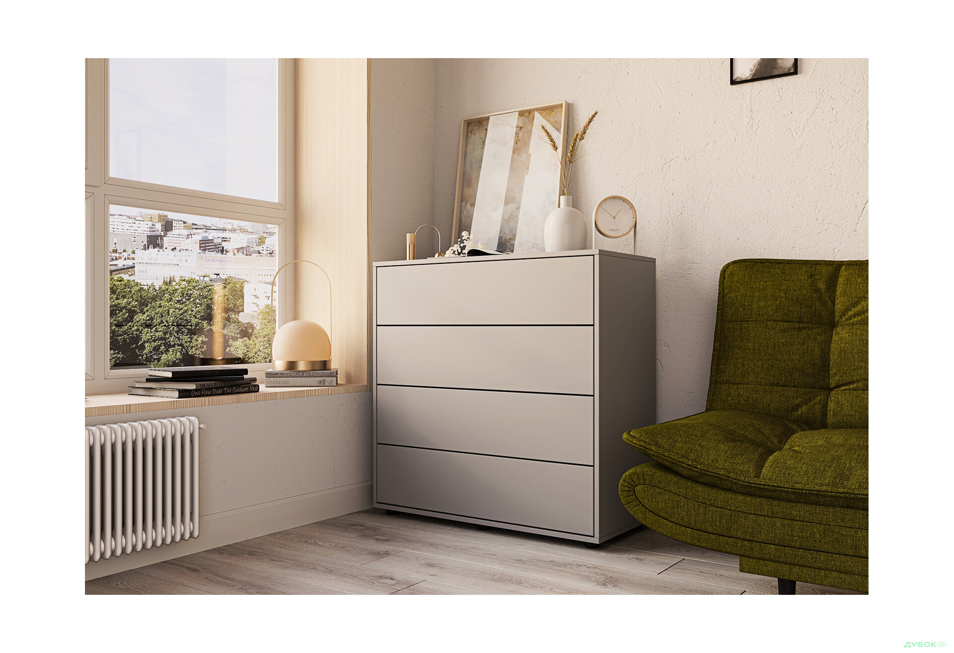 Зображення 4 - Комод Соло 90 4Dr (90х90х42) з 4 шухлядами 90 см, сіра мишка