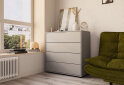 Зображення 4 - Комод Соло 90 4Dr (90х90х42) з 4 шухлядами 90 см, сіра мишка