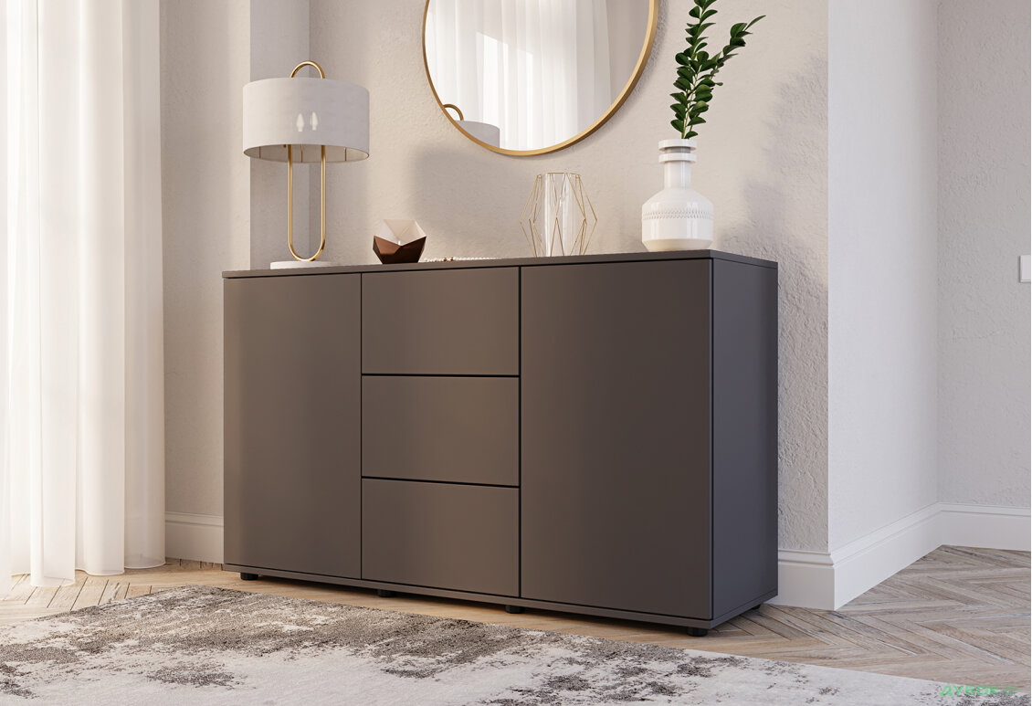 Изображение 4 - Комод 135 3Dr_2D (80х135х42) с 3 ящиками и дверцей 135 см, графит