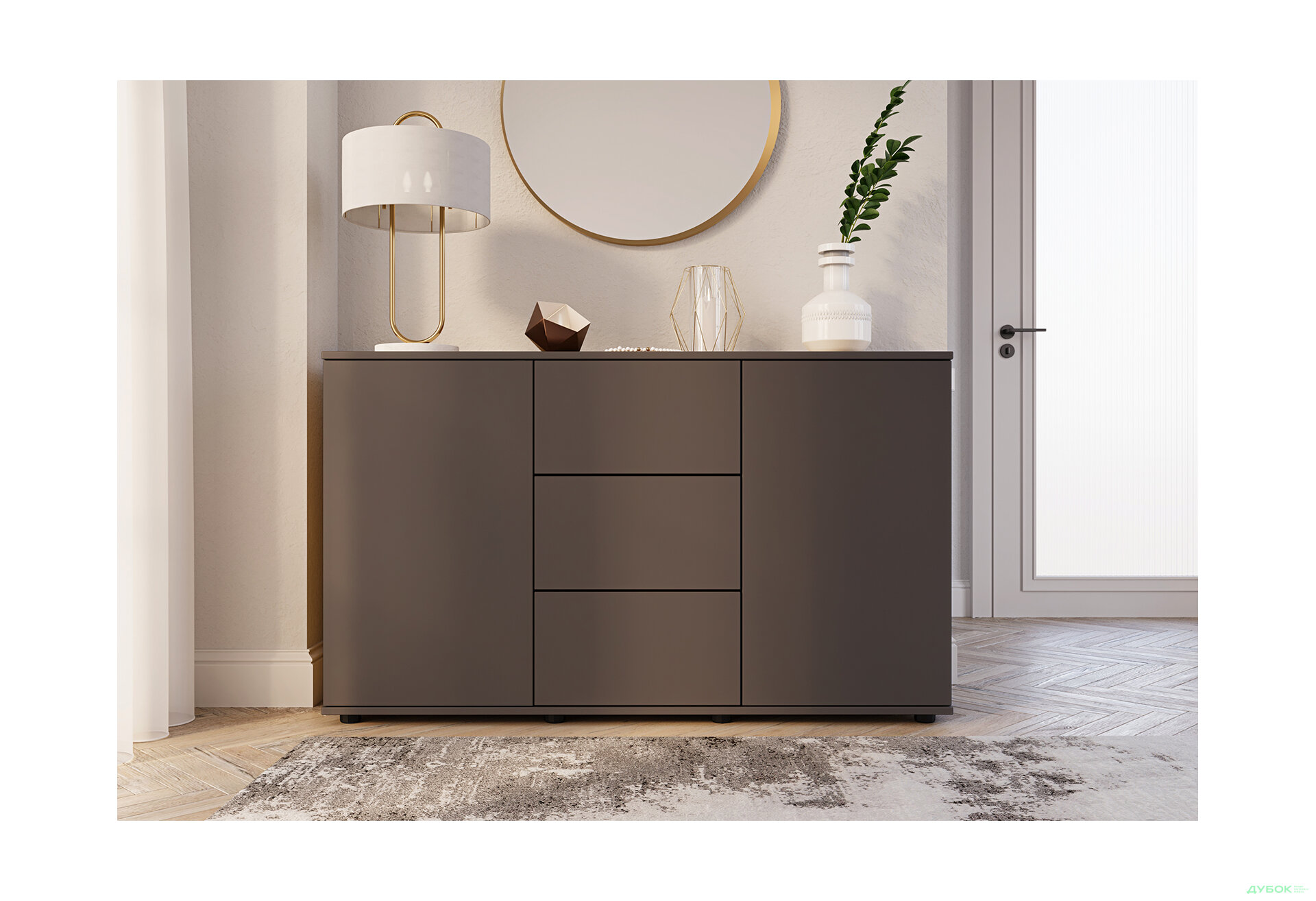 Изображение 2 - Комод 135 3Dr_2D (80х135х42) с 3 ящиками и дверцей 135 см, графит