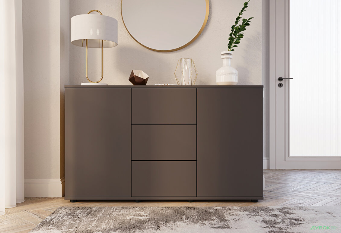 Изображение 2 - Комод 135 3Dr_2D (80х135х42) с 3 ящиками и дверцей 135 см, графит