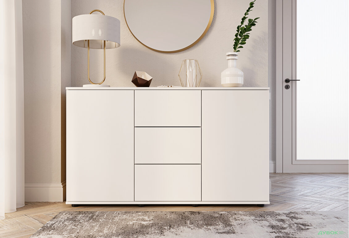 Изображение 2 - Комод 135 3Dr_2D (80х135х42) с 3 ящиками и дверцей 135 см, нимфея альба