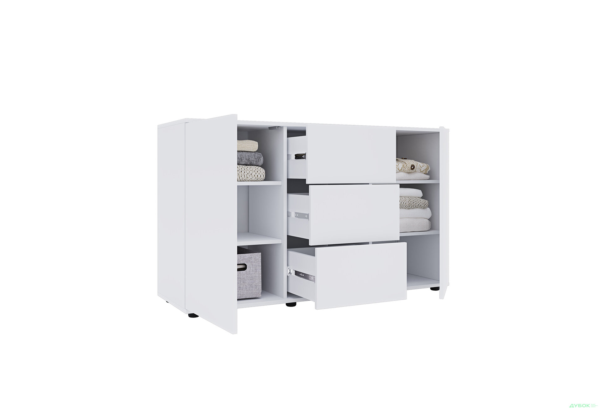 Изображение 3 - Комод 135 3Dr_2D (80х135х42) с 3 ящиками и дверцей 135 см, нимфея альба