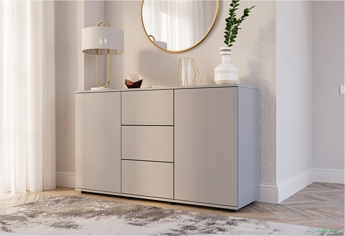 Изображение 4 - Комод 135 3Dr_2D (80х135х42) с 3 ящиками и дверцей 135 см, серая мышка