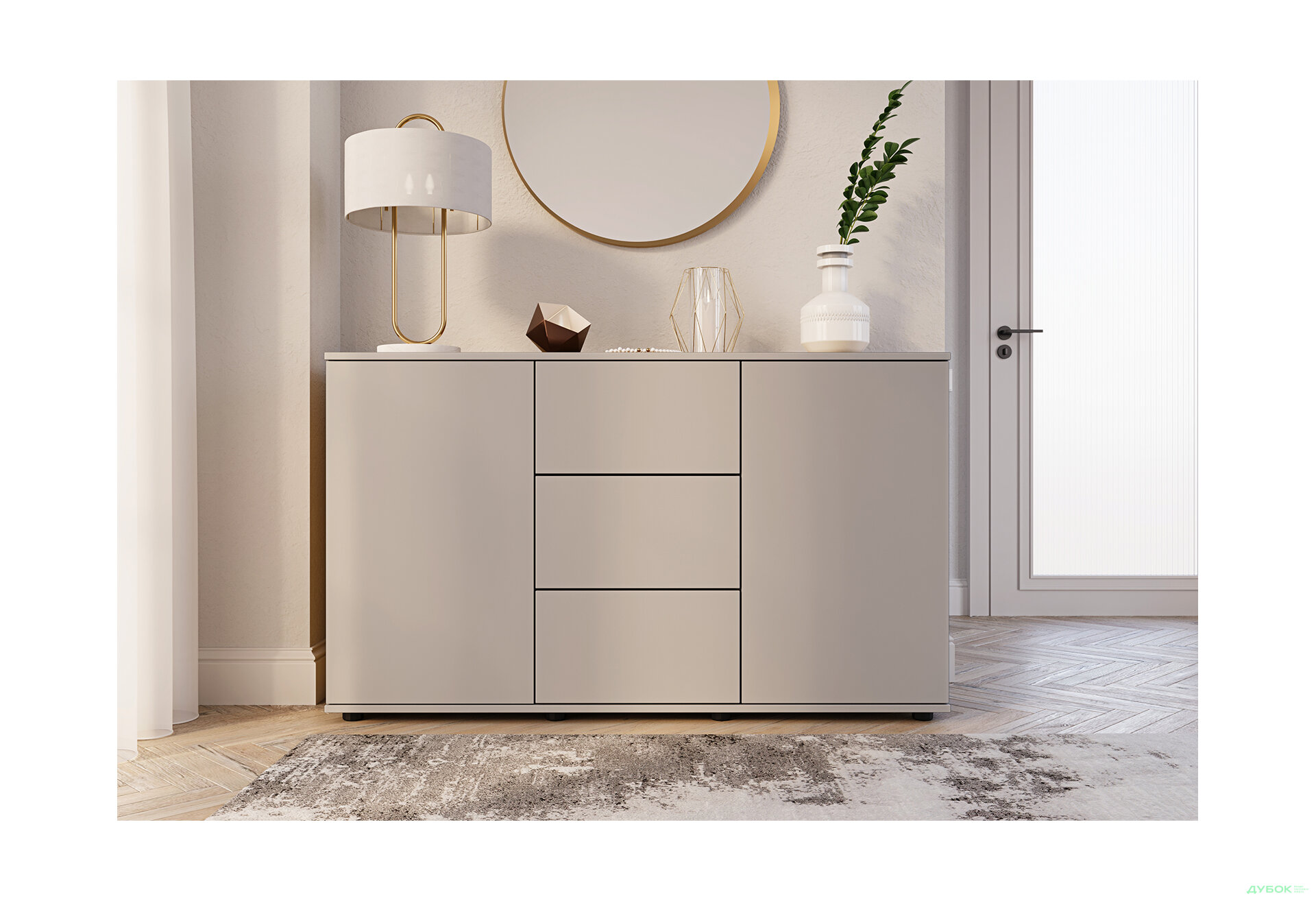 Изображение 2 - Комод 135 3Dr_2D (80х135х42) с 3 ящиками и дверцей 135 см, серая мышка