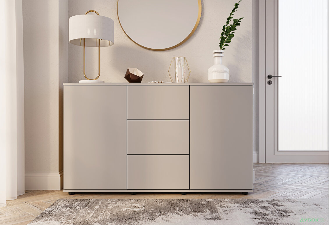 Изображение 2 - Комод 135 3Dr_2D (80х135х42) с 3 ящиками и дверцей 135 см, серая мышка