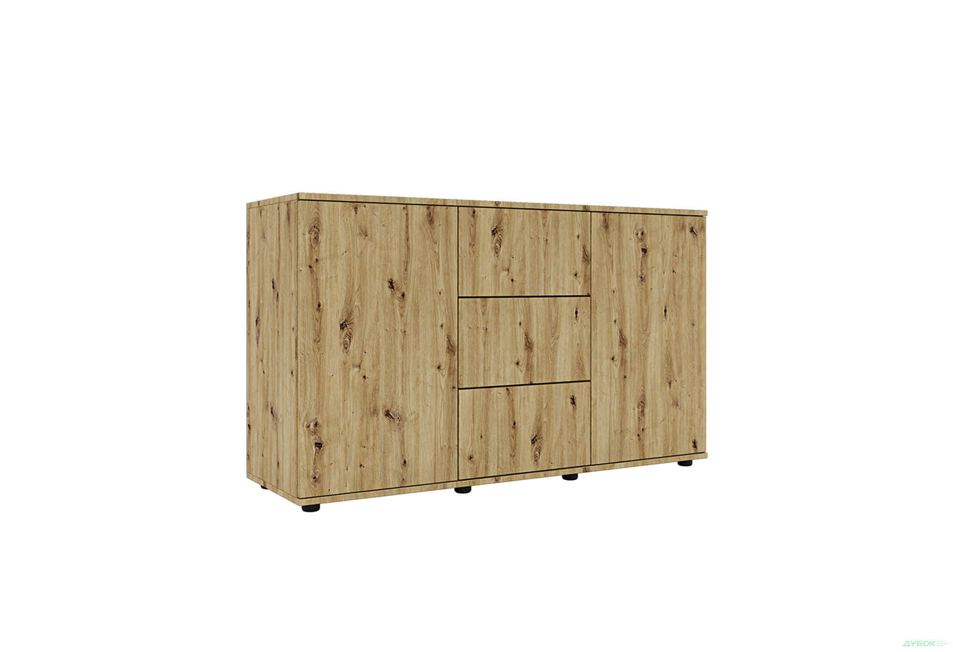 Изображение 1 - Комод 135 3Dr_2D (80х135х42) с 3 ящиками и дверцей 135 см, дуб артизан