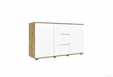 Комод 135 3Dr_2D (80х135х42) з 3 шухлядами і дверцятами 135 см, дуб артизан / німфея альба