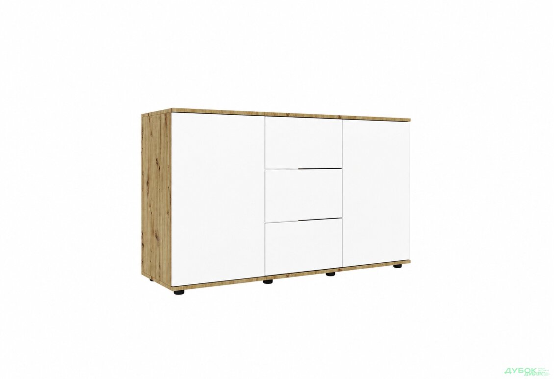 Комод 135 3Dr_2D (80х135х42) з 3 шухлядами і дверцятами 135 см, дуб артизан / німфея альба