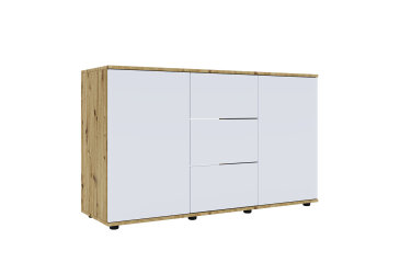 Комод 135 3Dr_2D (80х135х42) з 3 шухлядами і дверцятами 135 см, дуб артизан / німфея альба