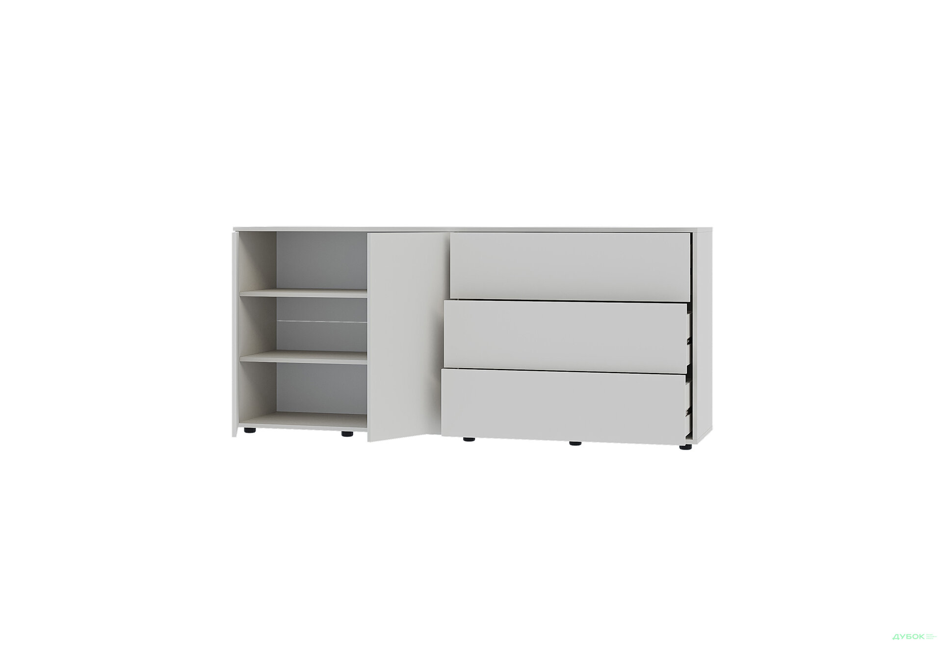 Изображение 3 - Комод 180 2D_3Dr (80х180х42) с 3 ящиками и дверцей 180 см, кашемир.