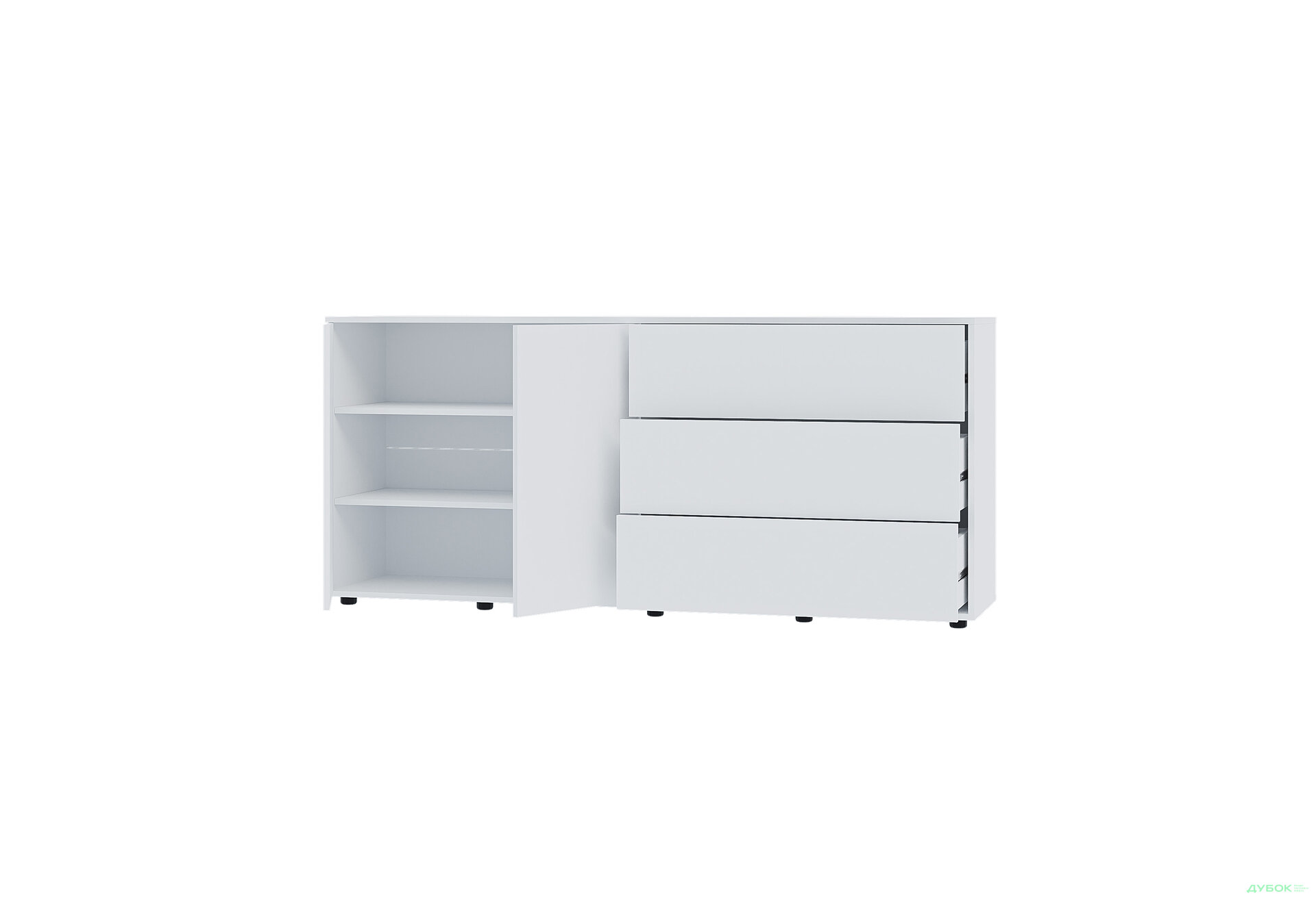 Изображение 3 - Комод 180 2D_3Dr (80х180х42) с 3 ящиками и дверцей 180 см, нимфея альба
