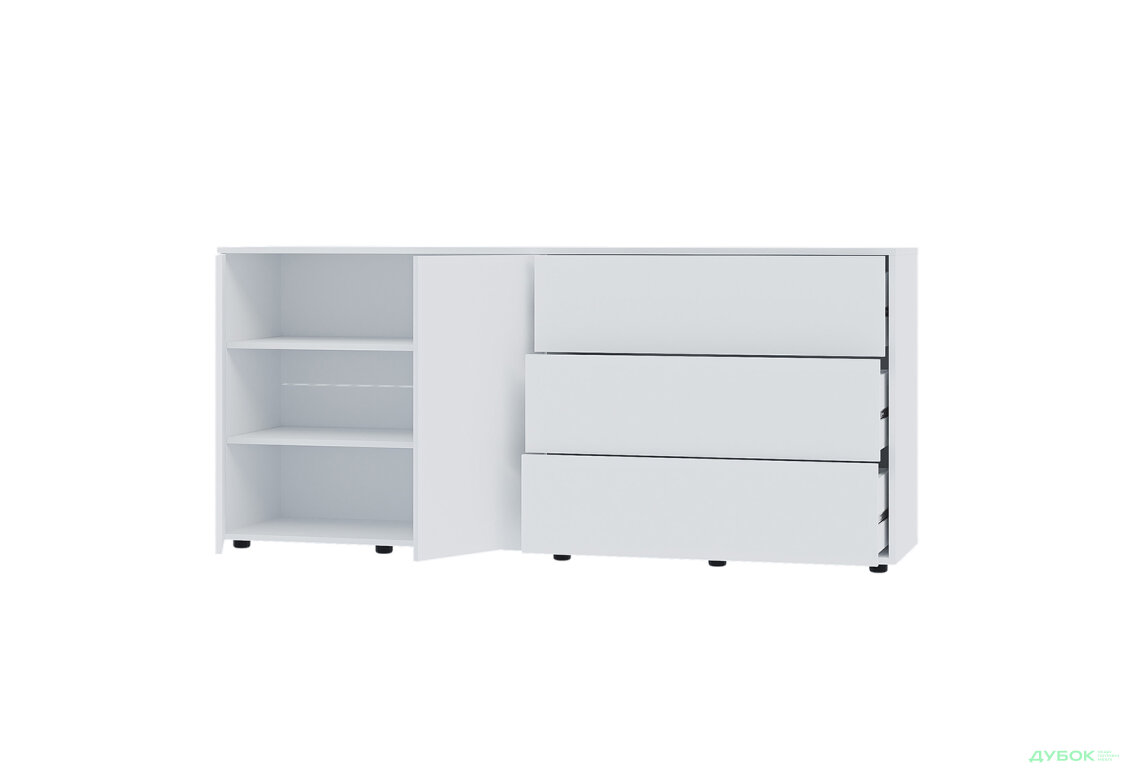 Изображение 3 - Комод 180 2D_3Dr (80х180х42) с 3 ящиками и дверцей 180 см, нимфея альба