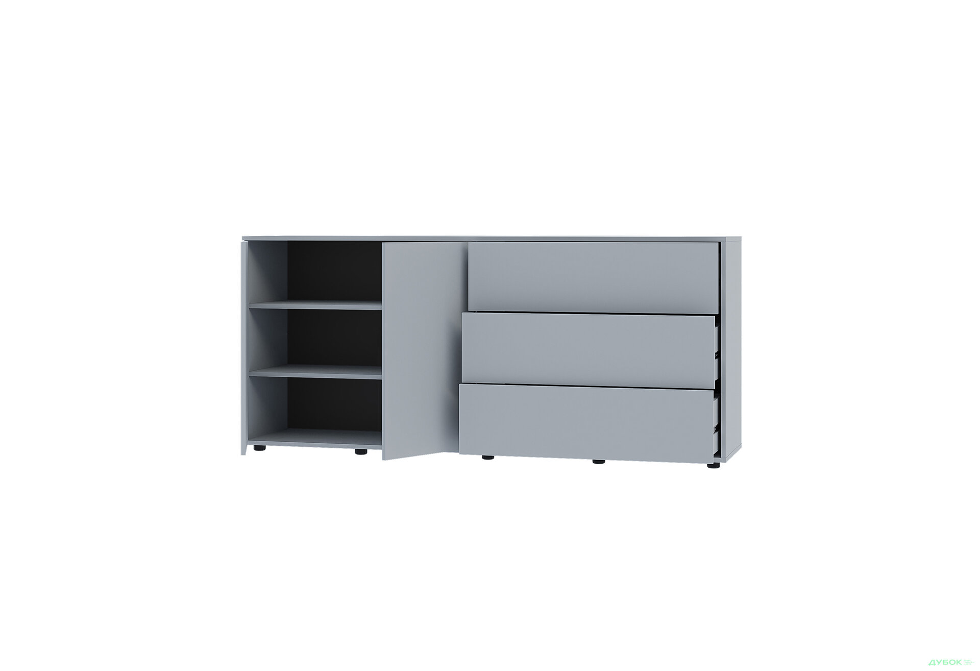 Изображение 3 - Комод 180 2D_3Dr (80х180х42) с 3 ящиками и дверцей 180 см, серая мышь
