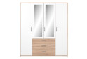 Фото 2 - Шкаф ВМВ Холдинг Рико 4-дверный с 3 ящиками 180 см Дуб сонома /Белый