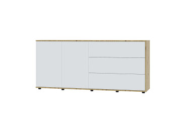 Комод 180 2D_3Dr (80х180х42) з 3 шухлядами і дверцятами 180 см, дуб артизан / німфея альба