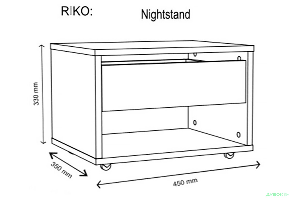 Фото 4 - Ліжко VMV holding Ріко 160х200 см з шухлядами і тумбами, дуб сонома/білий