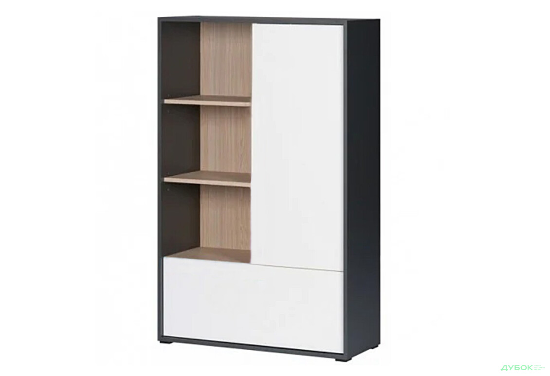 Шафа-стелаж комбінований VMV holding Алекс без ручок 84 см Сіро-білий - Зображення 1 Зображення 1 - Шафа-стелаж комбінований VMV holding Алекс без ручок 84 см Сіро-білий