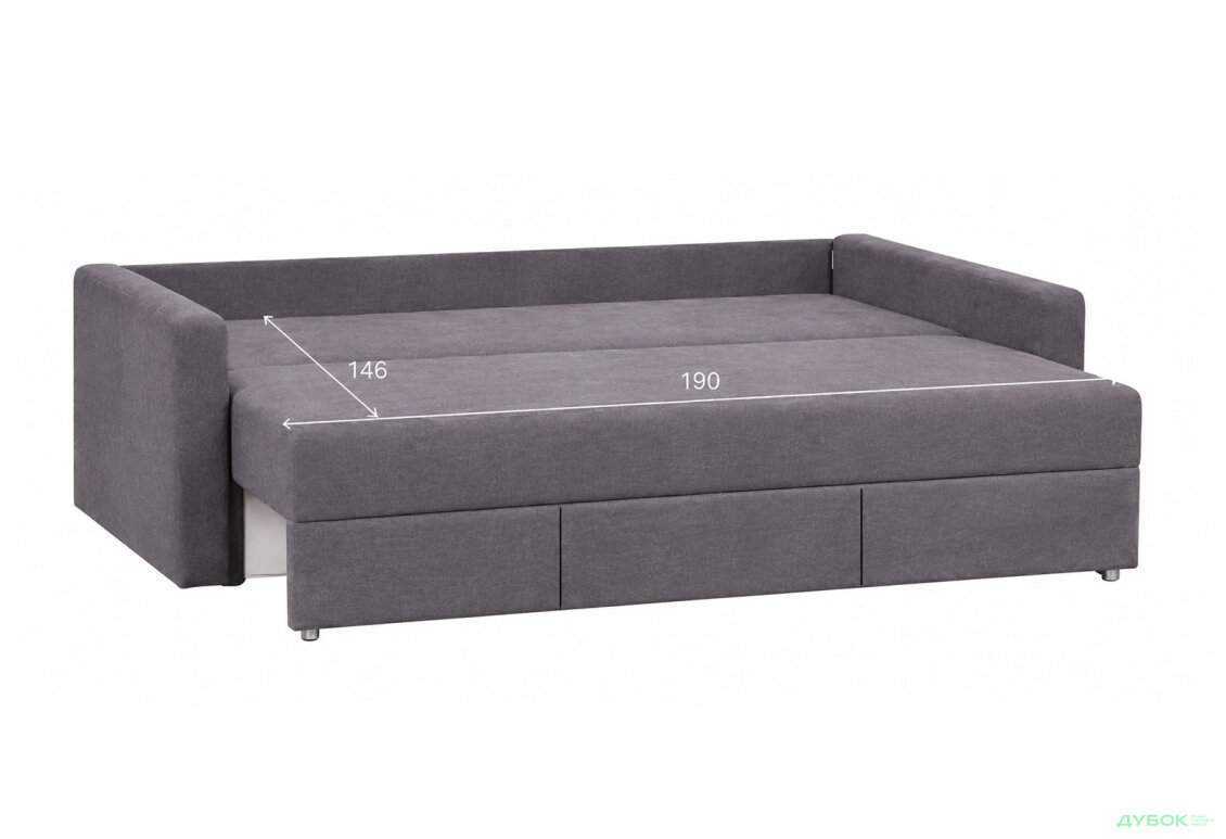 Изображение 6 - Диван Фортеза 215x100 см темно-серый Аляска 05