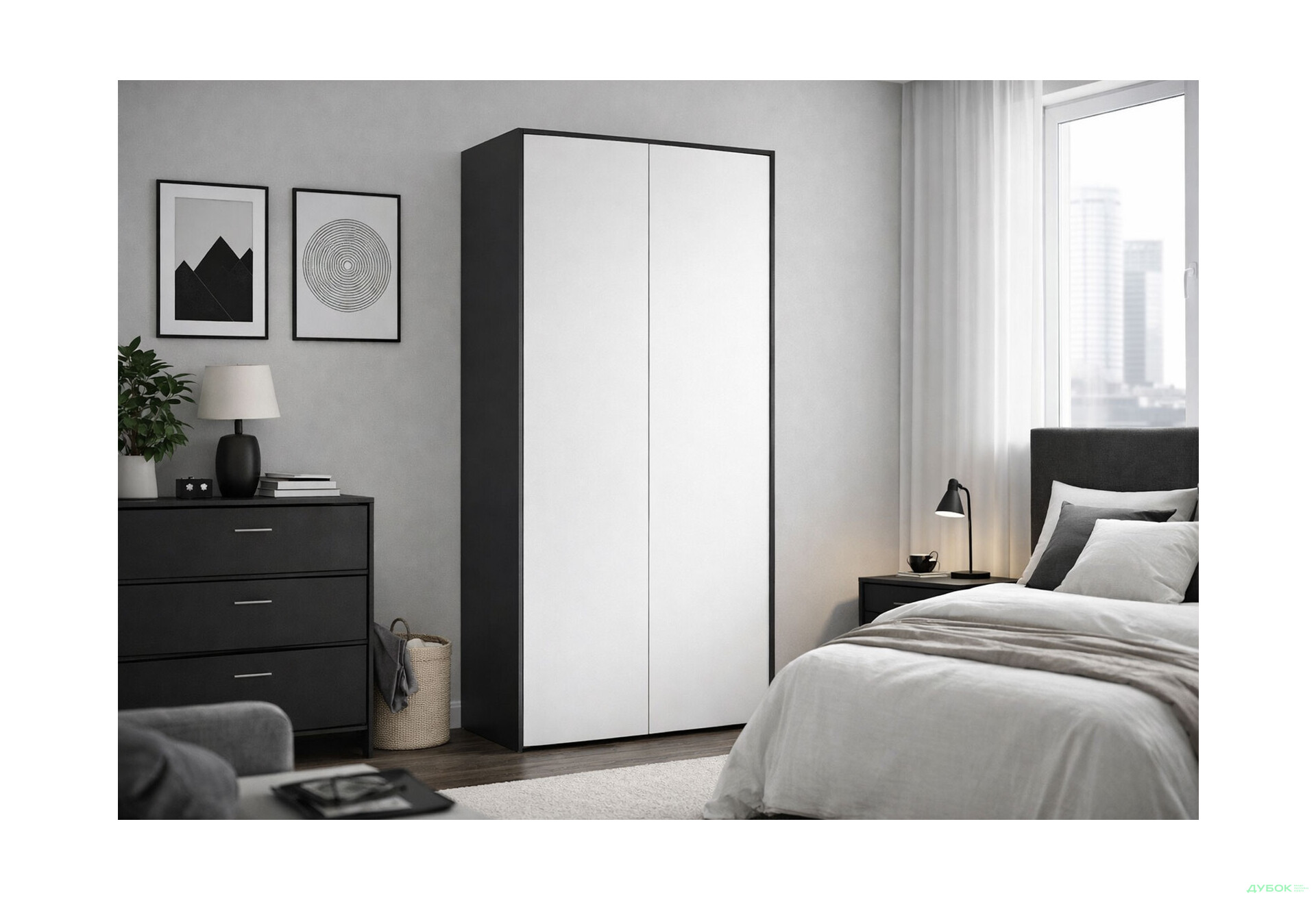 Изображение 2 - Шкаф VMV holding Алекс 2-дверный без ручек 84 см Серо-белый