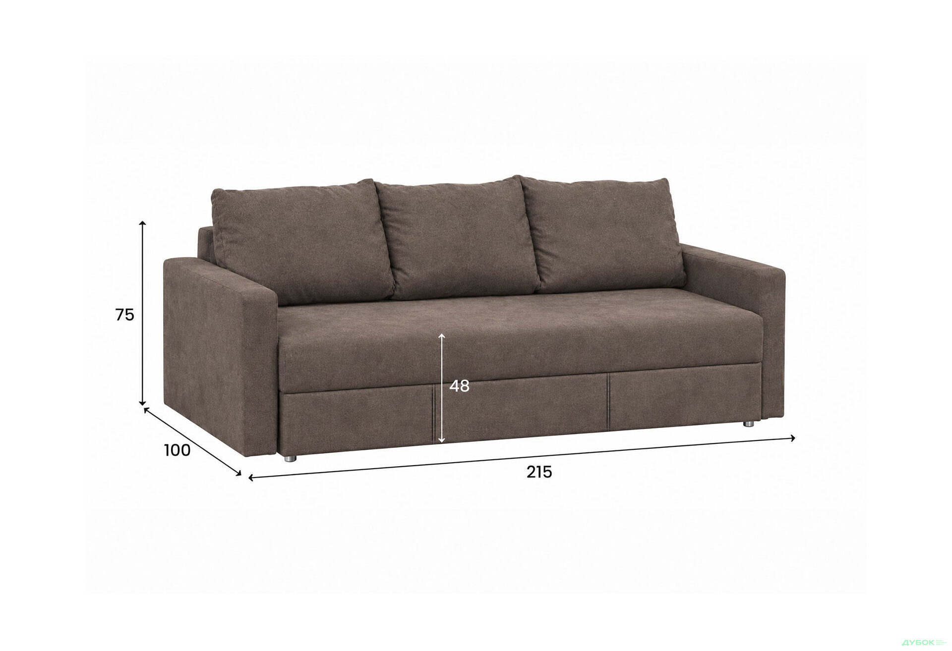 Изображение 5 - Диван Фортеза 215x100 см дикий мустанг Аляска 03