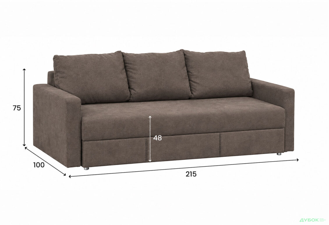 Изображение 5 - Диван Фортеза 215x100 см дикий мустанг Аляска 03