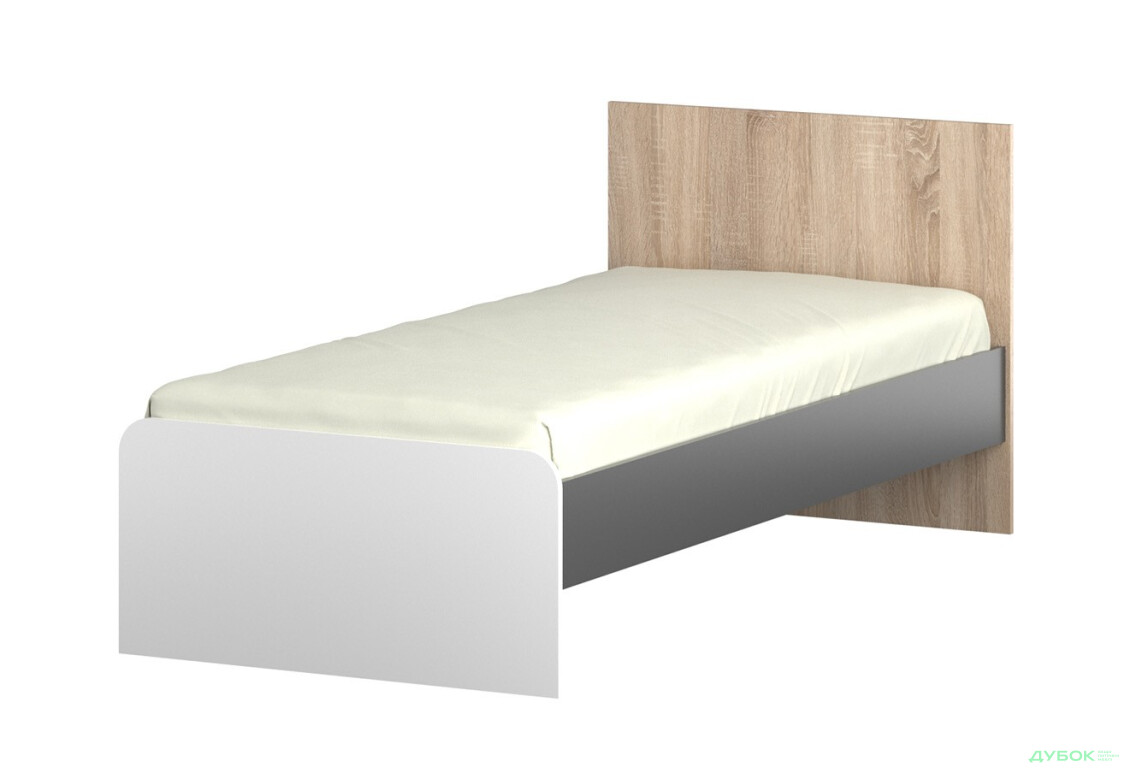 Ліжко VMV holding Алекс 90х200 см (без вкладу), графіт/дуб сонома, білий