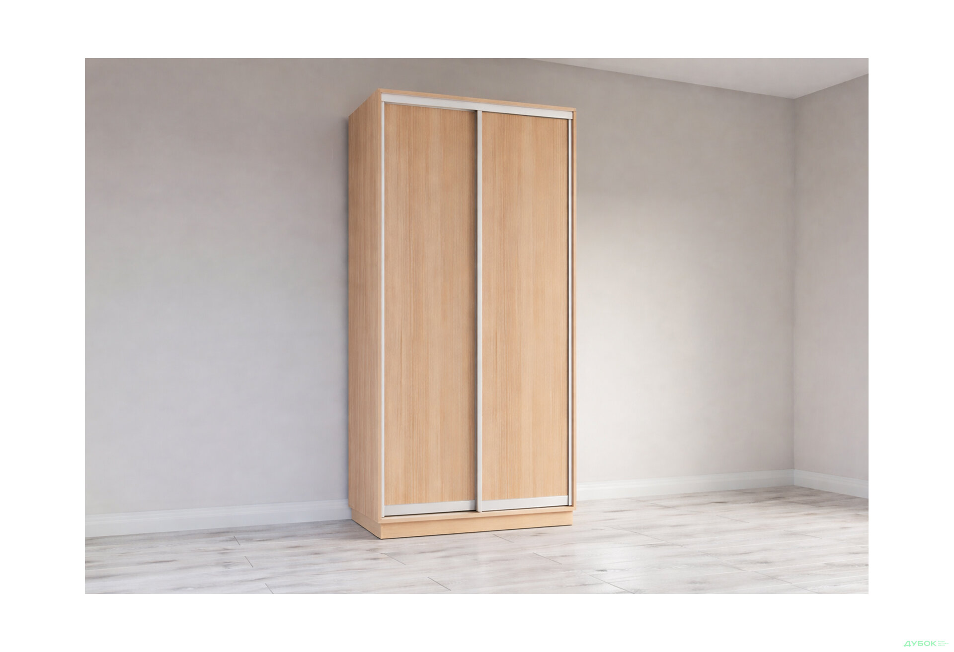 Изображение 1 - Шкаф-купе 2 ДСП 120x220x60 см, дуб сонома, профиль серебро