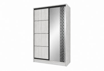 Шкаф-купе 2Д 1500х2400х600 комбинированные ДСП + Зеркало, белый структурный new
