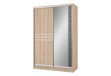 Шафа-купе 2-дверна з дзеркалом дуб сонома 110x240 см